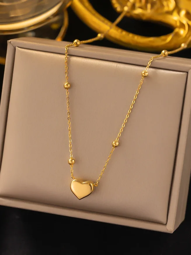 Stainless Steel Love Heart Pendant Necklace