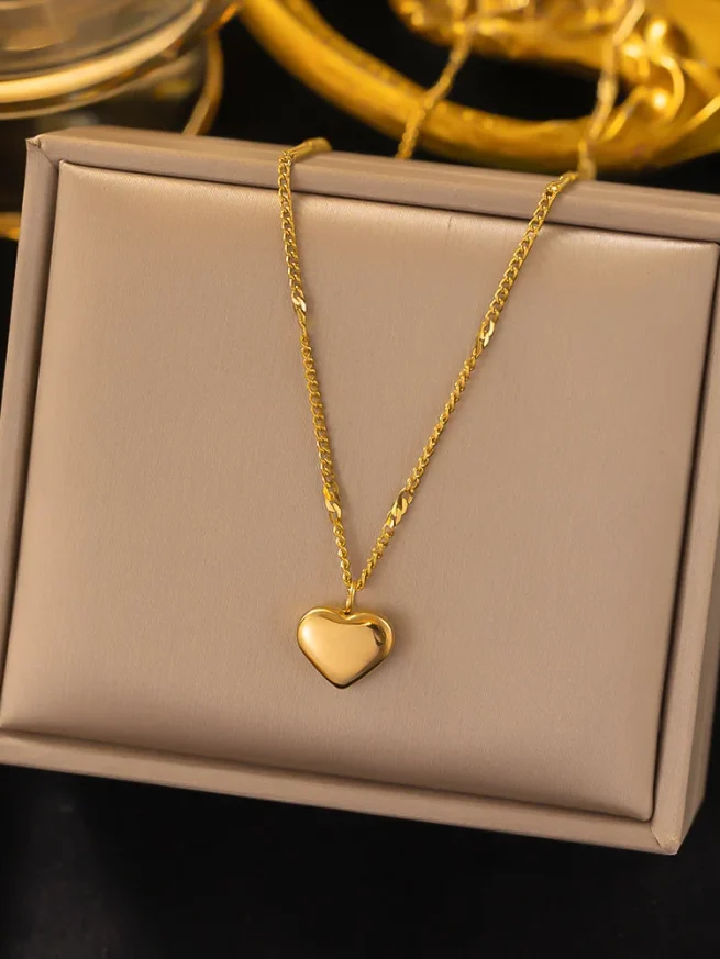 Stainless Steel Love Heart Pendant Necklace