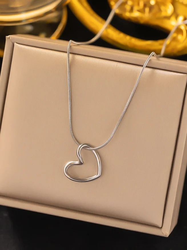 Stainless Steel Love Heart Pendant Necklace