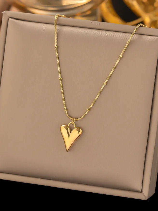 Stainless Steel Love Heart Pendant Necklace