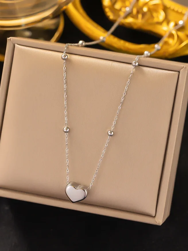 Stainless Steel Love Heart Pendant Necklace