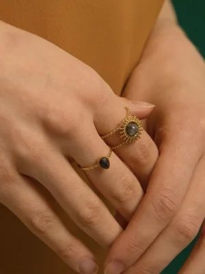 Stainless Steel Gold Color Plating Open Size Ring