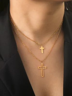 Stainless Steel Cross Chain Necklaces