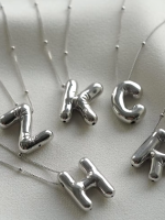 18K gold plated Stainless Steel Balloon Initial Letter Necklace