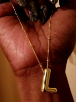 18K gold plated Stainless Steel Balloon Initial Letter Necklace