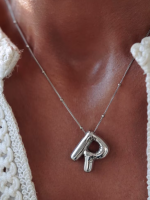 18K gold plated Stainless Steel Balloon Initial Letter Necklace