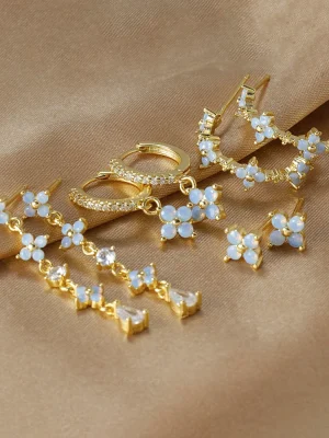 Stainless Steel Flower Earrings